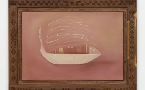 Pintura abstracta enmarcada