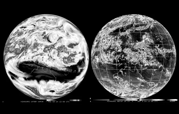Vista de satélite de Himawari. Fuente: NOAA