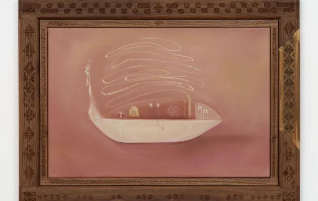 Pintura abstracta enmarcada