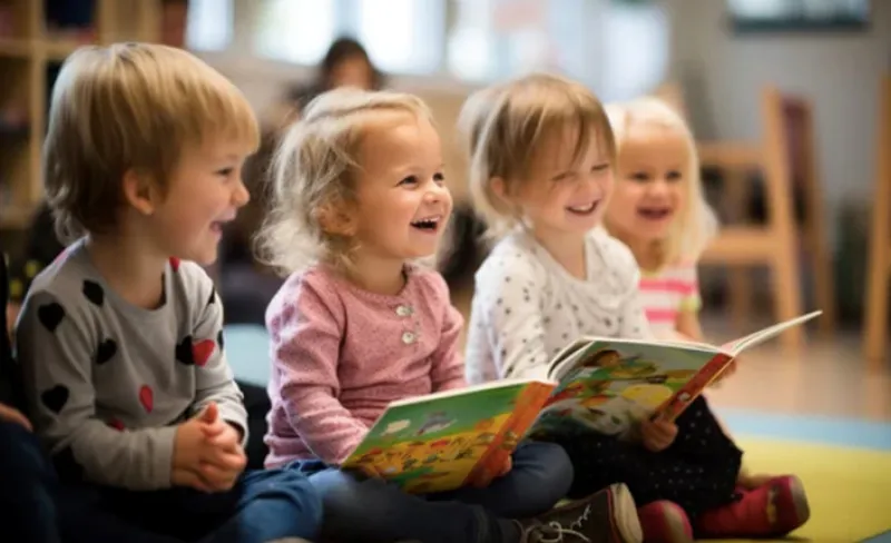 Niños pequeños riendo