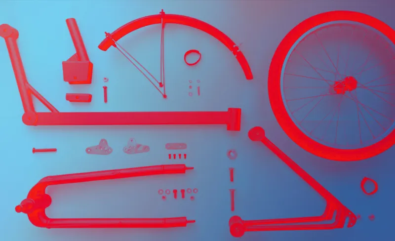 Líneas rojas sobre fondo azul degradado