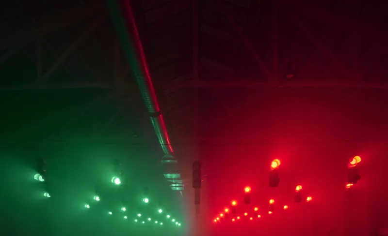 Luces verdes y rojas