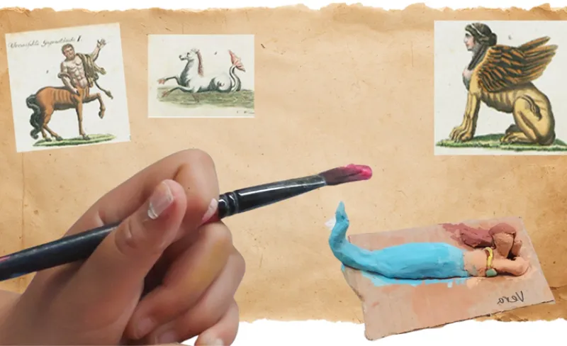 Mano pequeña con un pincel