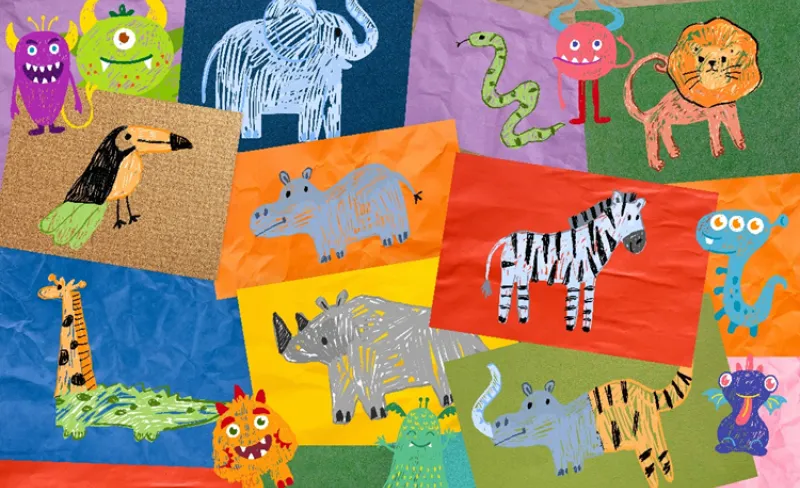 Recortes de dibujos infantiles de animales