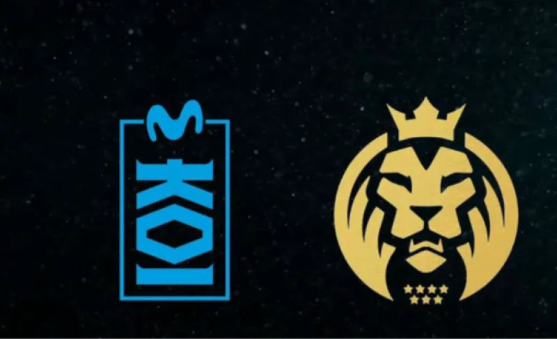 Símbolos de un león y un logotipo con la layenda KOI
