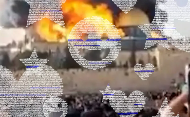 Imágenes creadas con líneas de texto y códigos sobre fondo fotográfico