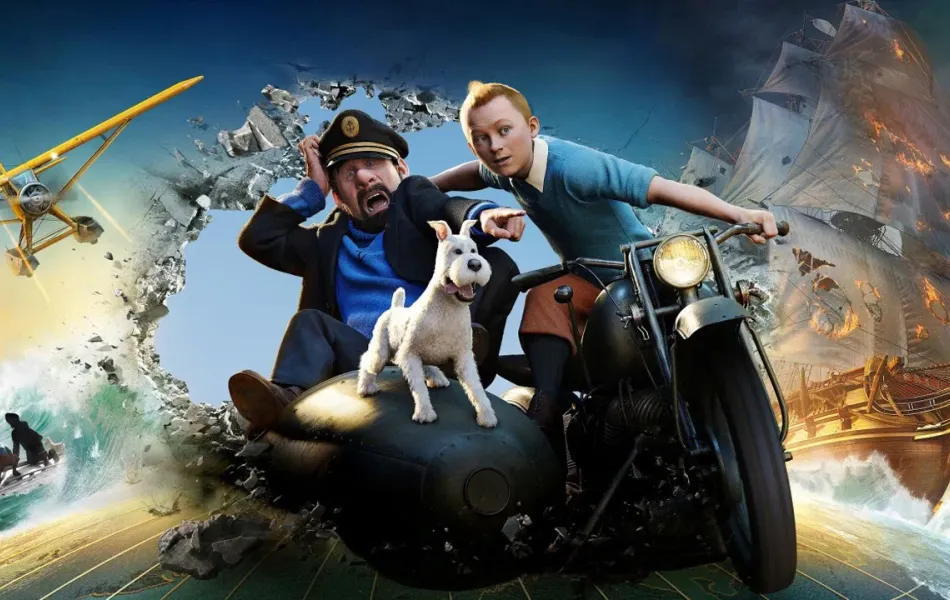 Un capitán de barco, un niño y un perro a bordo de un sidecar