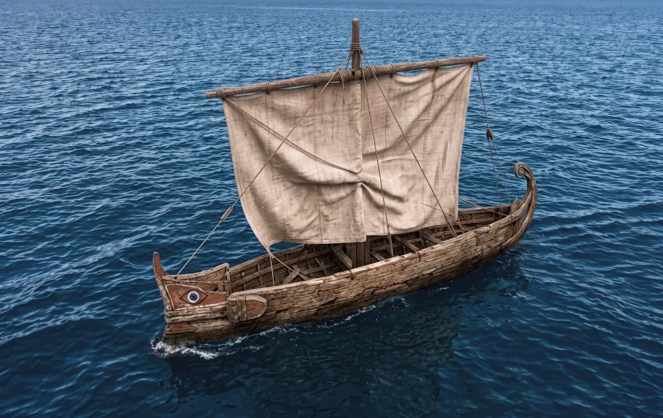 Antiguo trirreme surca los mares