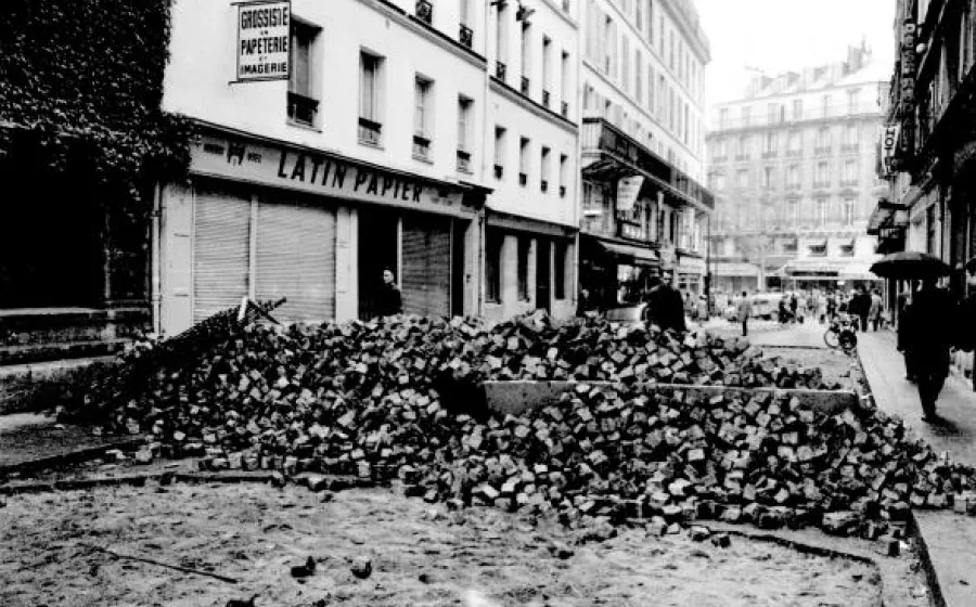 Michel Baron. Rue Racine, Paris, 25 May 1968