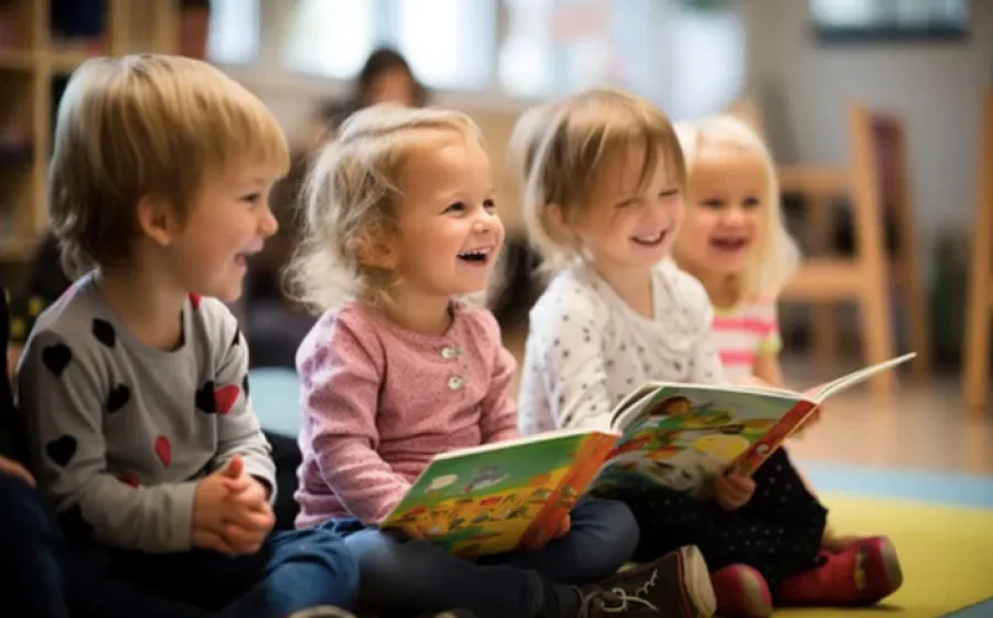 Niños pequeños riendo