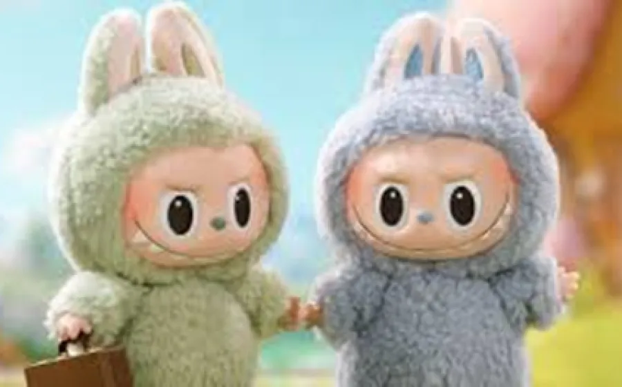 Dos muñecos vestidos de conejo