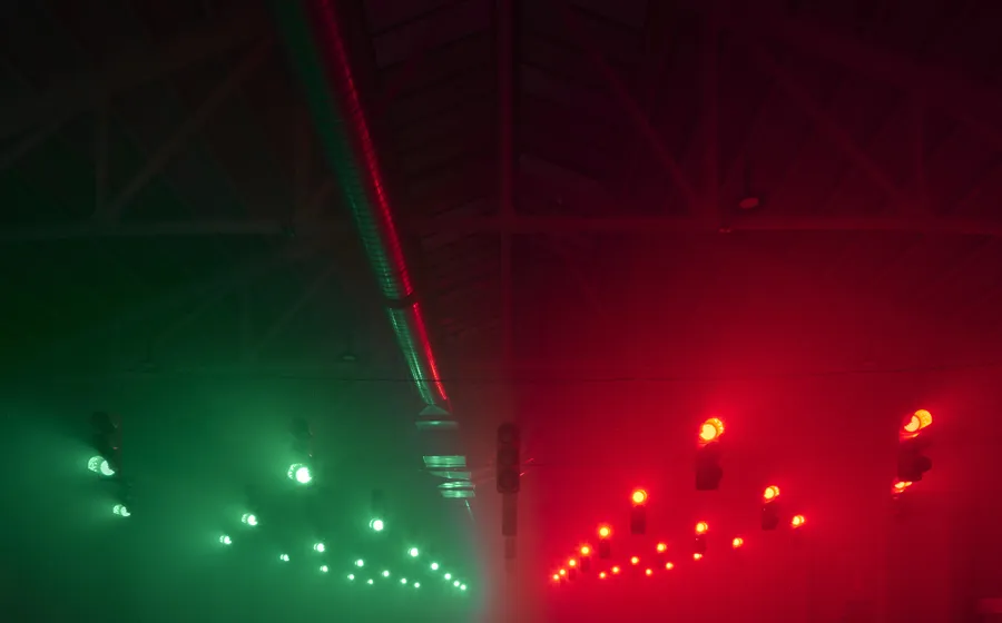 Luces verdes y rojas