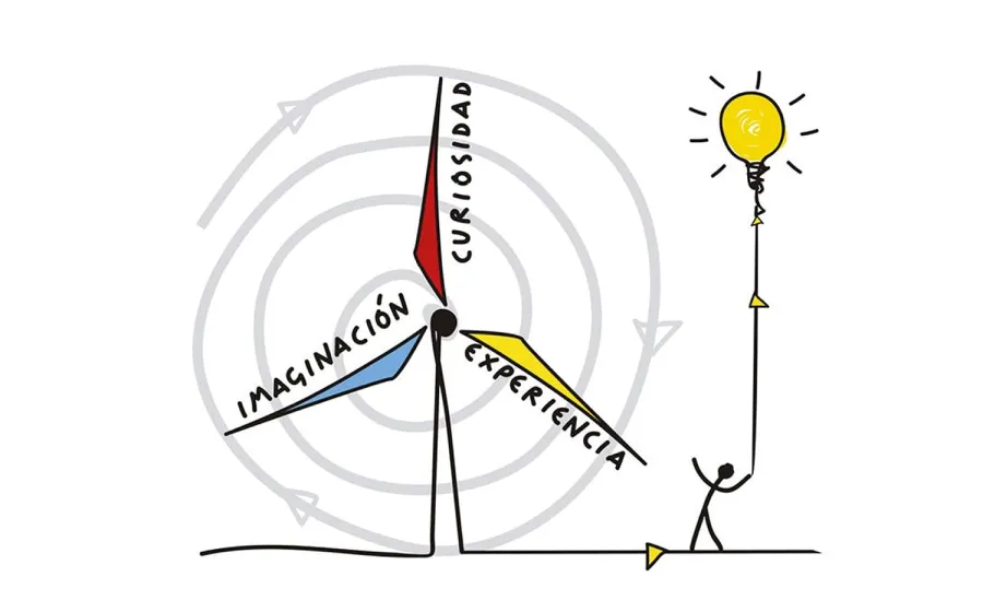 Ilustración de un molino moderno