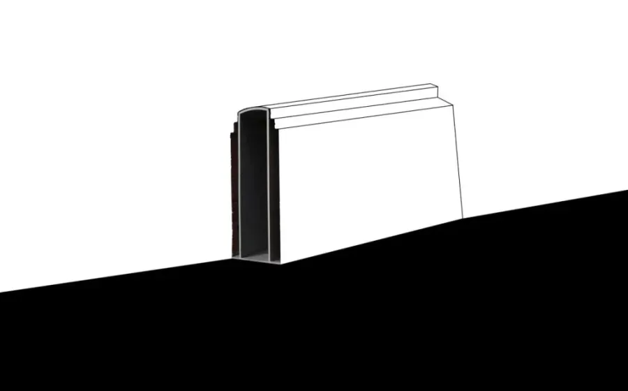Ilustración edificio minimalista blanco  y negro