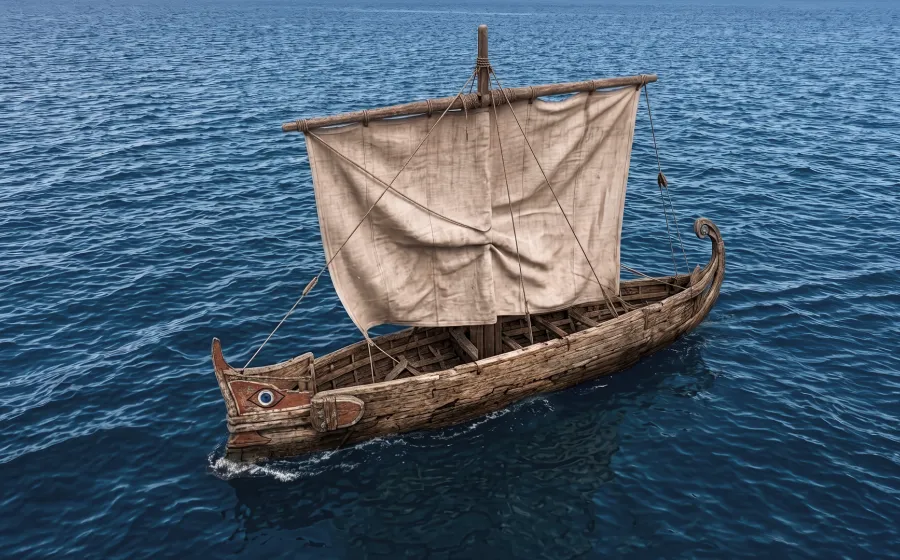 Antiguo trirreme surca los mares