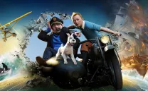 Un capitán de barco, un niño y un perro a bordo de un sidecar