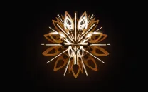 Figura circular iluminada en 3D