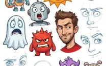 Ilustraciones divertidas de rostros