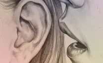 ilustración de alguien susurrando al oído de otra persona