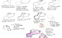 ilustración de cómic de unos perros